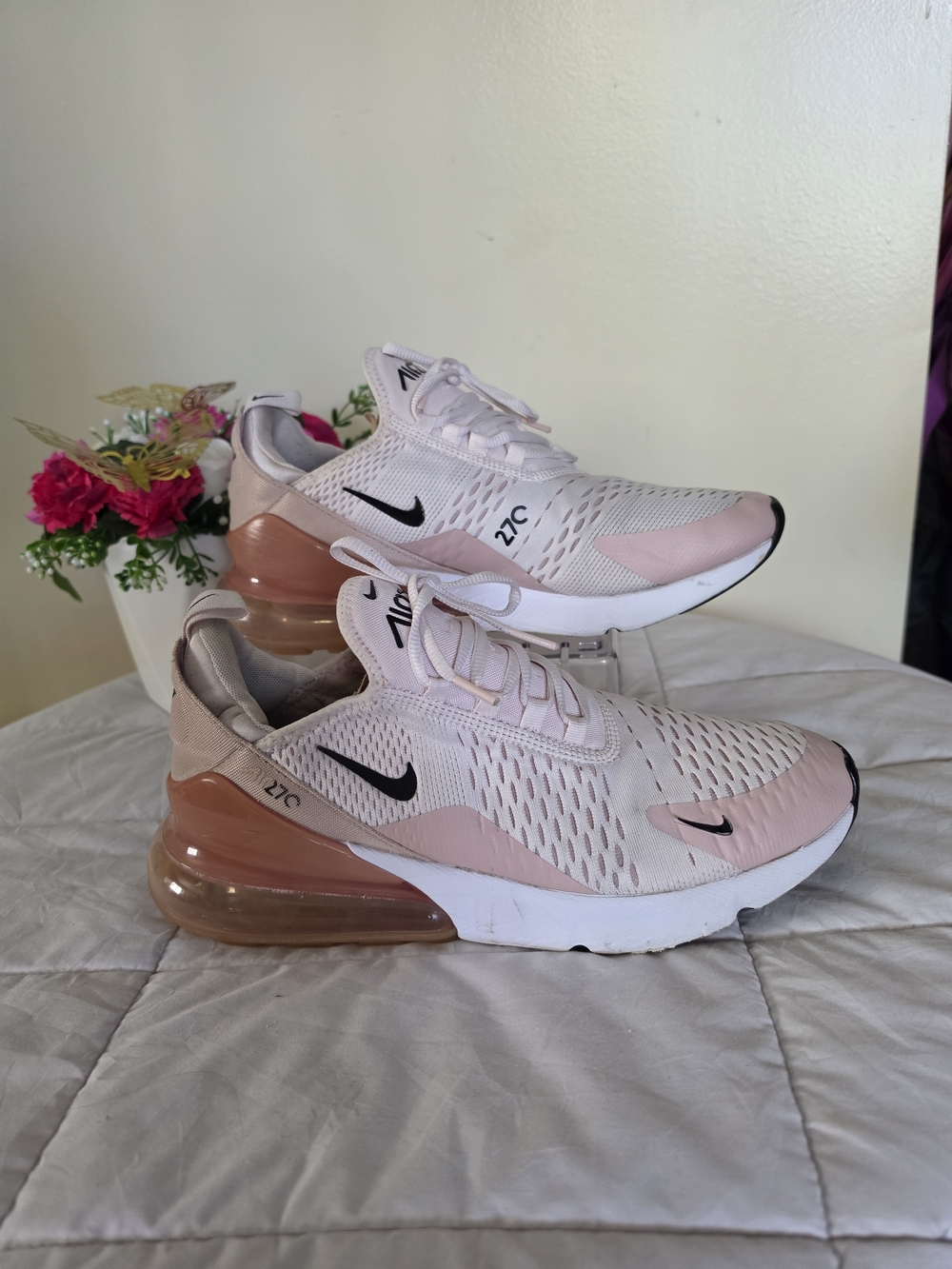 Nike Air Max 270 Light Soft Pink Rose White Womens Size 11
